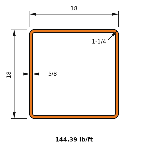HSS18X18X.625