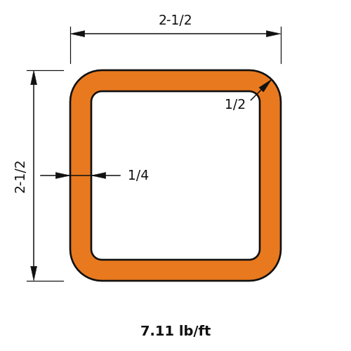 HSS2-1_2X2-1_2X.250