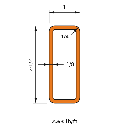 HSS2.5x1x.125