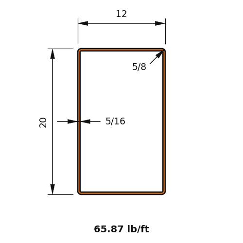 HSS20X12X.3125