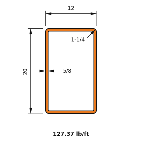 HSS20X12X.625