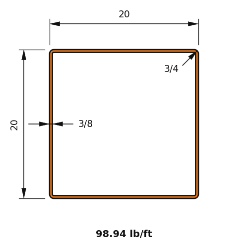 HSS20X20X.375