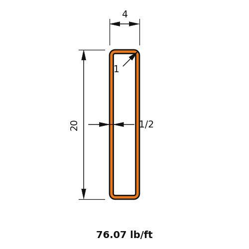 HSS20X4X.500