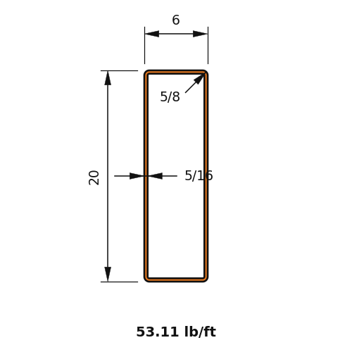 HSS20X6X.3125