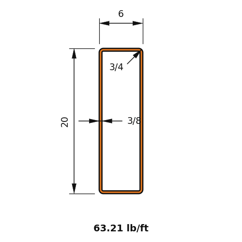 HSS20X6X.375