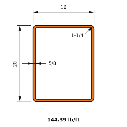 HSS20x16x.625
