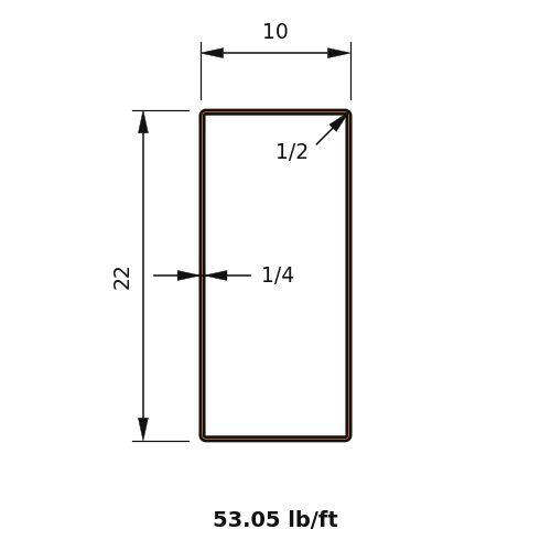 HSS22X10X.250