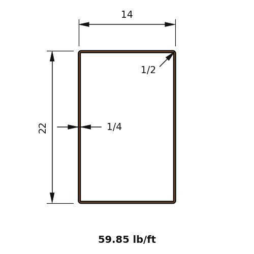 HSS22X14X.250