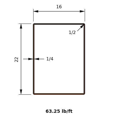 HSS22X16X.250