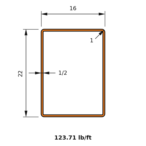HSS22X16X.500