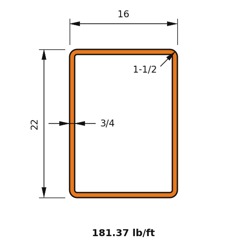 HSS22X16X.750