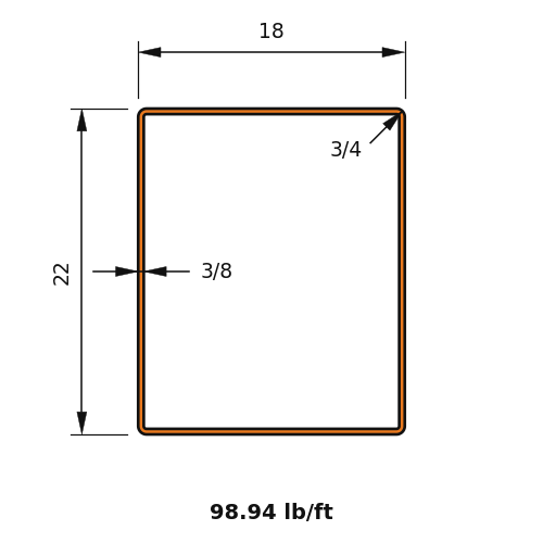 HSS22X18X.375