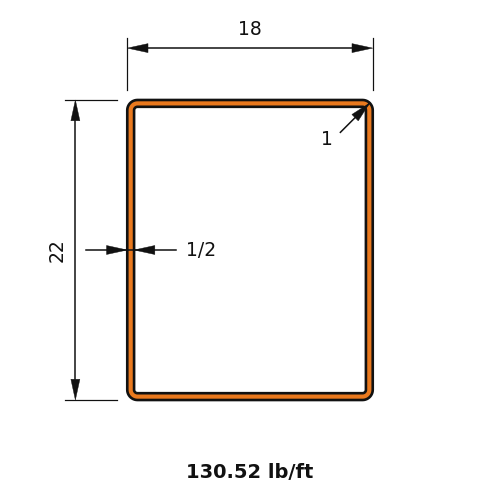 HSS22X18X.500