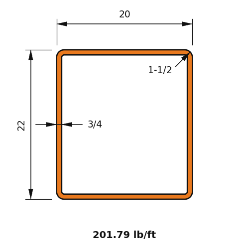 HSS22X20X.750