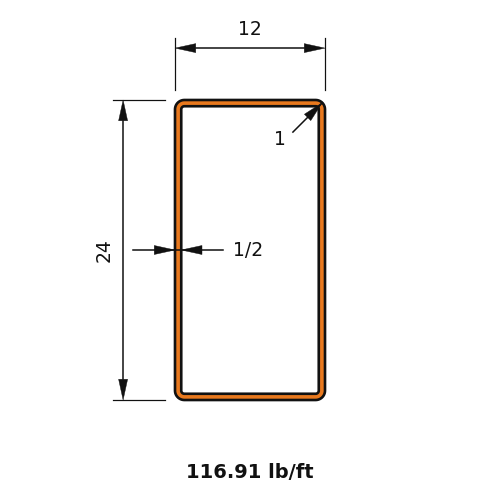 HSS24X12X.500