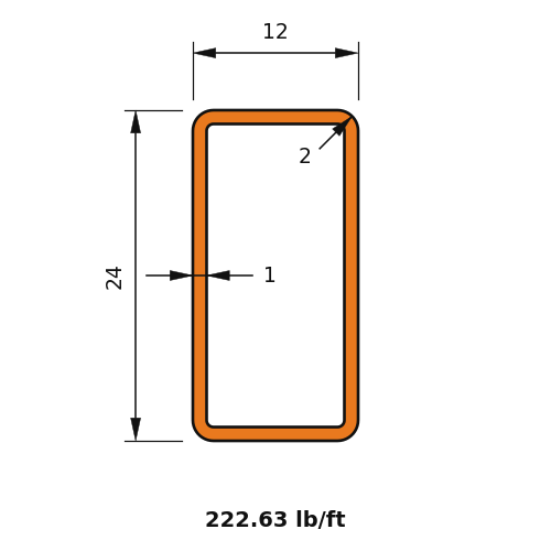HSS24X12X1.000