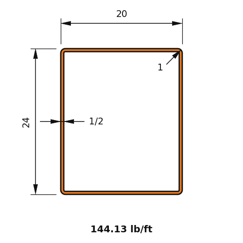 HSS24X20X.500