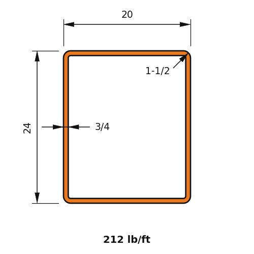 HSS24X20X.750