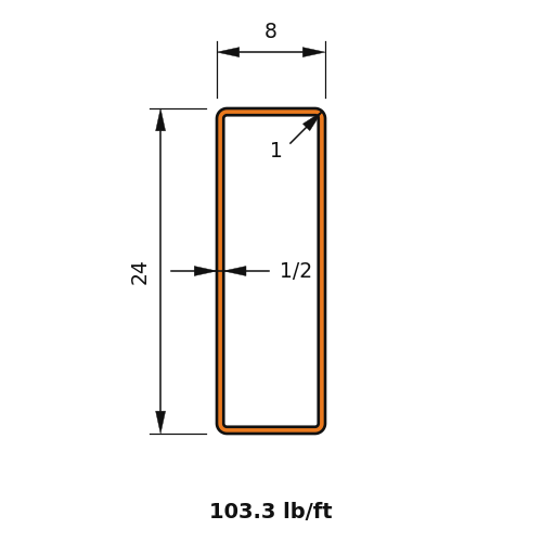 HSS24X8X.500