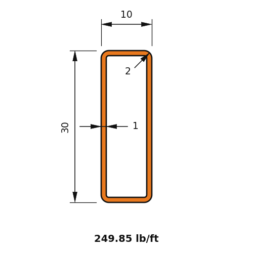 HSS30X10X1.000