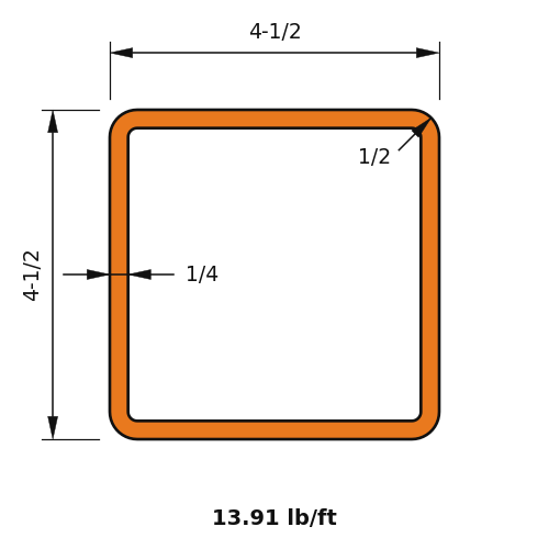 HSS4-1_2X4-1_2X.250