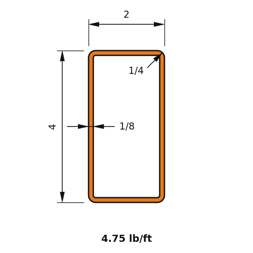 HSS4X2X.125