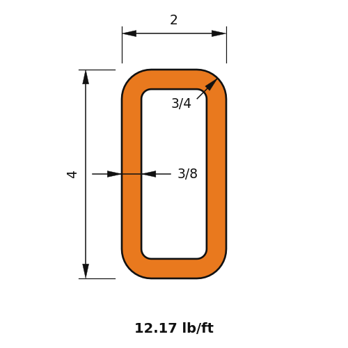 HSS4X2X.375