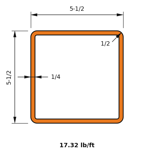 HSS5-1_2X5-1_2X.250