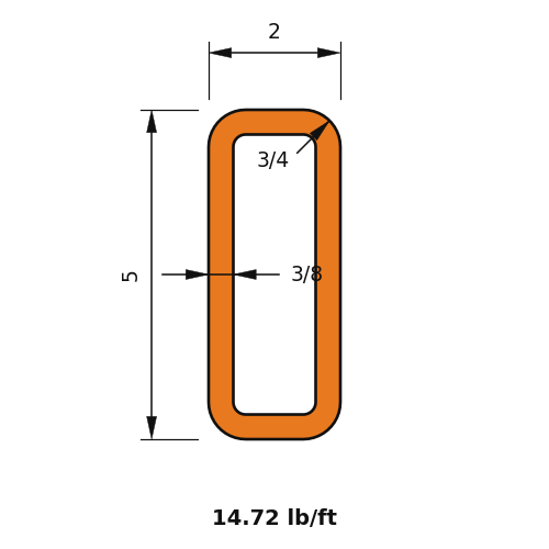 HSS5X2X.375