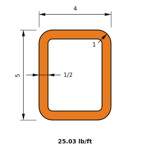 HSS5X4X.500