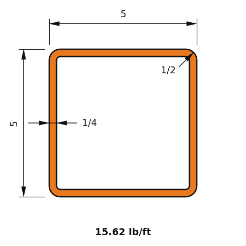 HSS5X5X.250