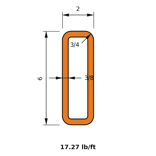 HSS6X2X.375