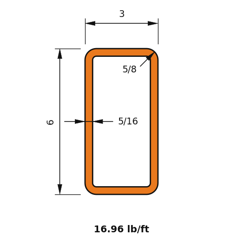HSS6X3X.3125