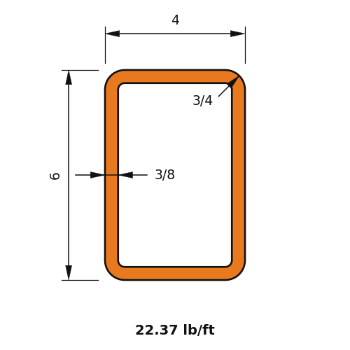 HSS6X4X.375