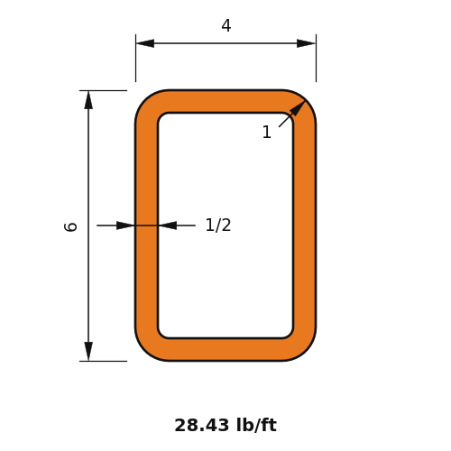 HSS6X4X.500