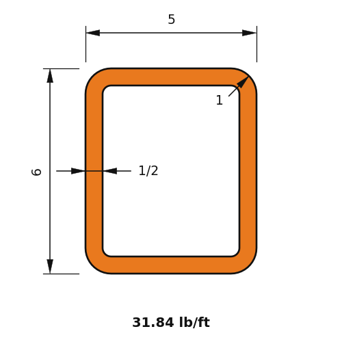 HSS6X5X.500