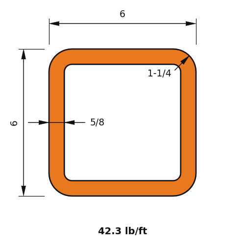 HSS6X6X.625