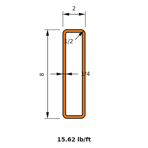 HSS8X2X.250