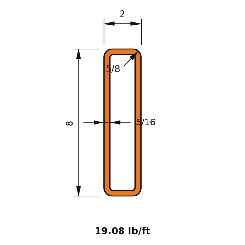 HSS8X2X.3125