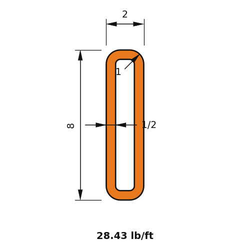 HSS8X2X.500