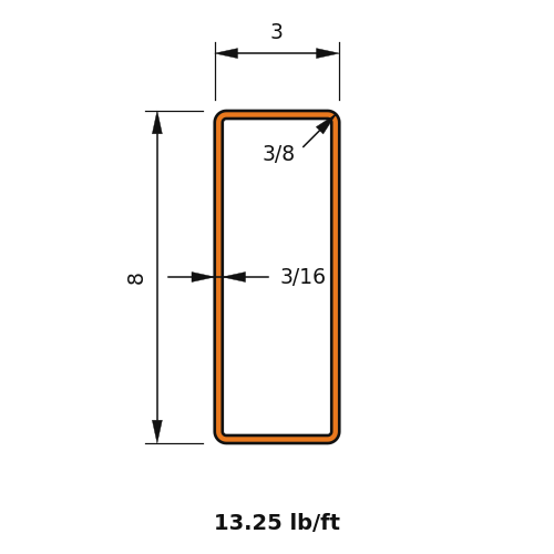 HSS8X3X.1875