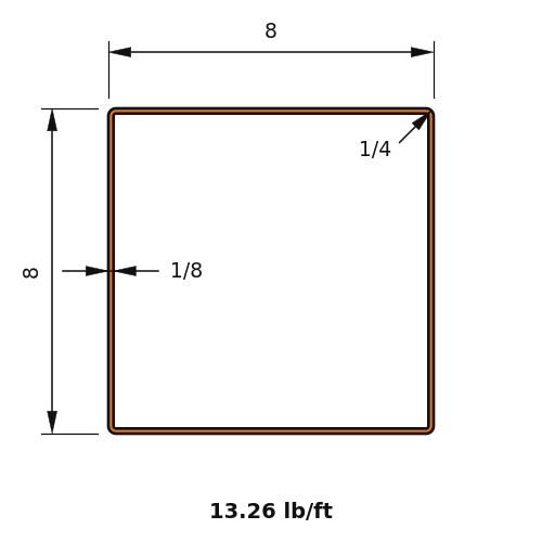 HSS8X8X.125