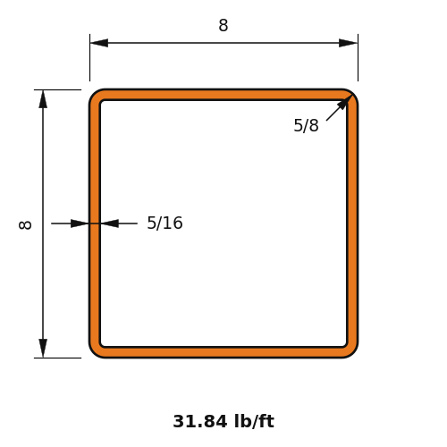 HSS8X8X.3125