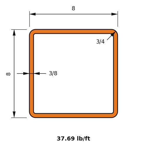 HSS8X8X.375