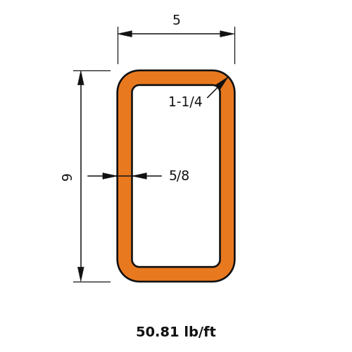 HSS9X5X.625