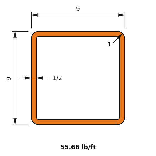 HSS9X9X.500