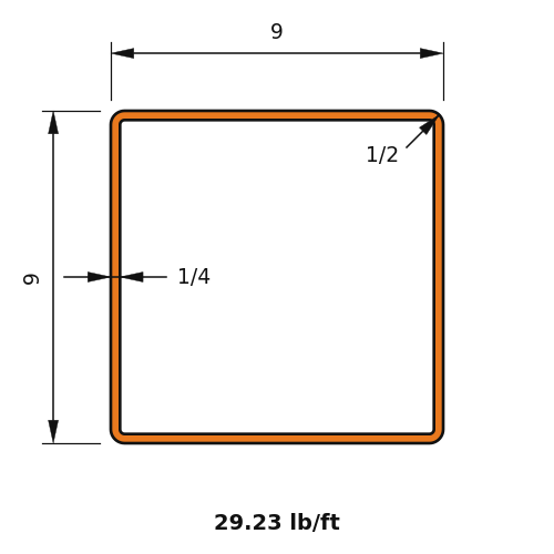 HSS9x9x.25